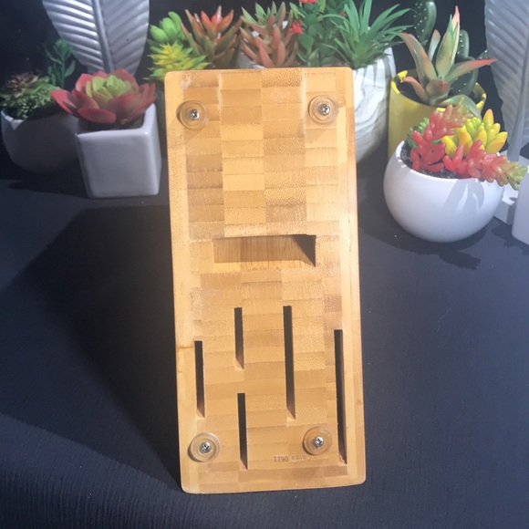 Pampered Chef Small Bamboo Knife Block with instructions - Picture 6 of 6